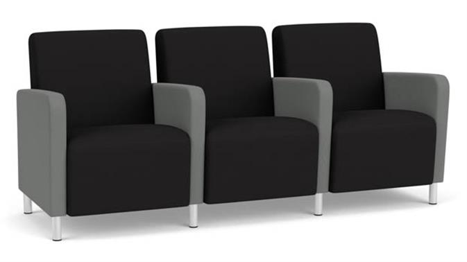 Black Open House Fabric / Asteroid Open House Fabric / Steel Legs, Brushed Steel
