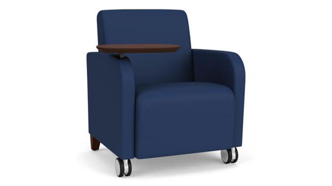 Dillon Ocean Upholstery / Walnut Finish