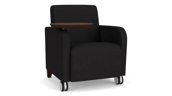Open House Black Upholstery / Walnut Finish