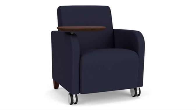 Open House Navy Upholstery / Walnut Finish