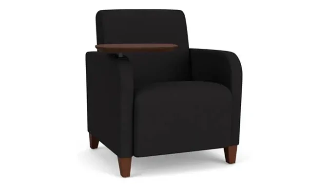 Open House Black Upholstery / Walnut Finish