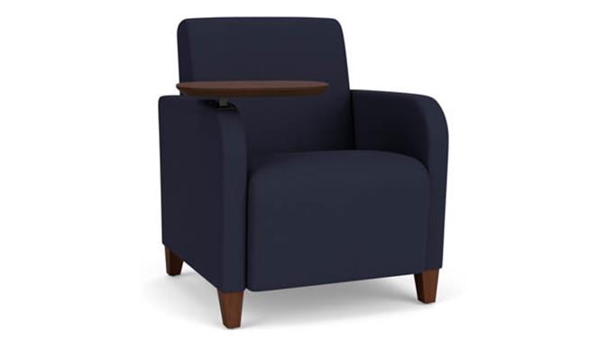 Open House Navy Upholstery / Walnut Finish