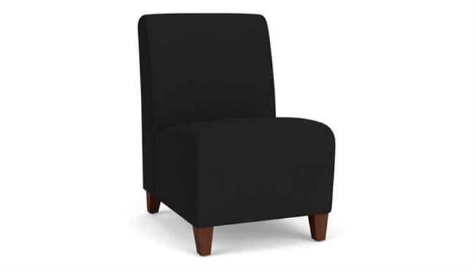 Open House Black Upholstery / Walnut Finish