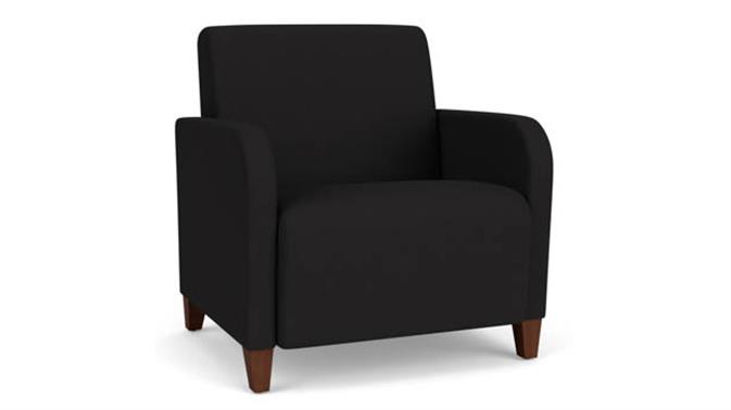 Open House Black Upholstery / Walnut Finish
