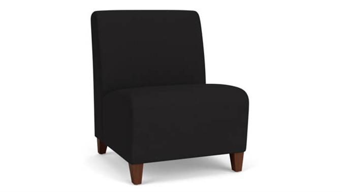 Open House Black Upholstery / Walnut Finish