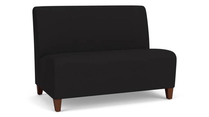 Open House Black Upholstery / Walnut Finish