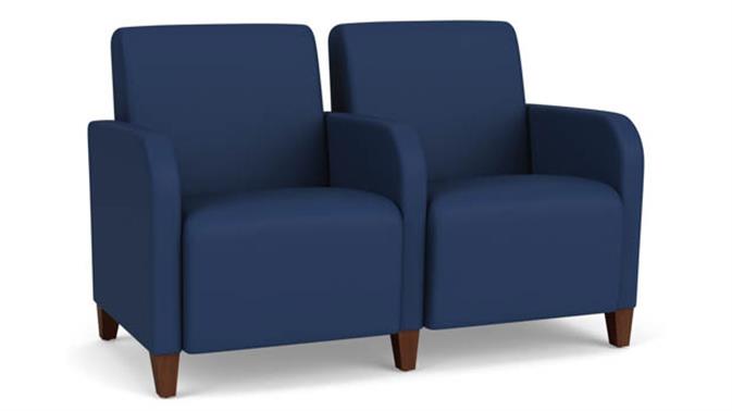 Dillon Ocean Upholstery / Walnut Finish