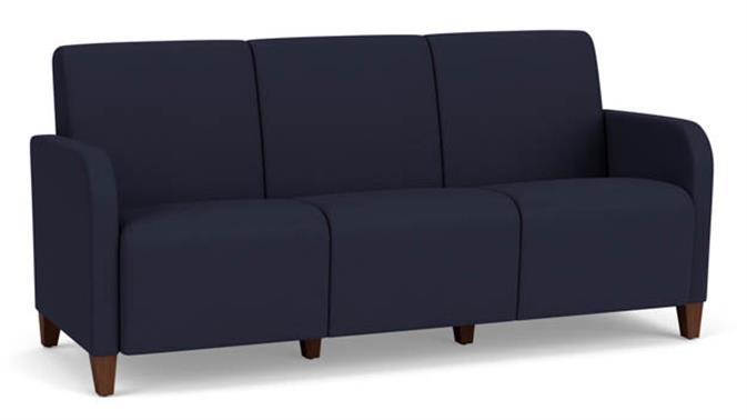 Open House Navy Upholstery / Walnut Finish