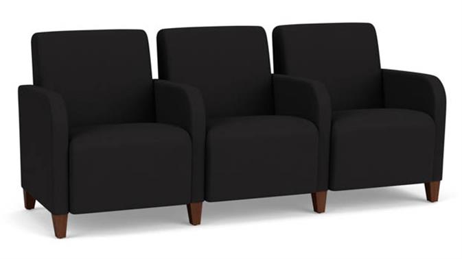 Open House Black Upholstery / Walnut Finish