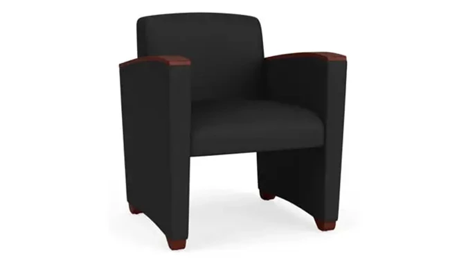 Black Dillon Polyurethane / Wood Legs, Mahogany