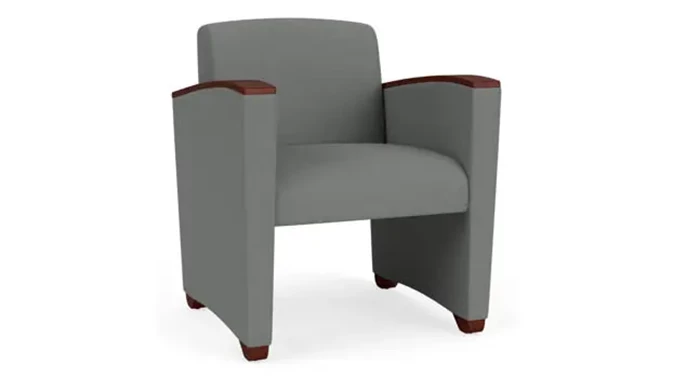 Asteroid Open House Fabric / Wood Legs, Mahogany