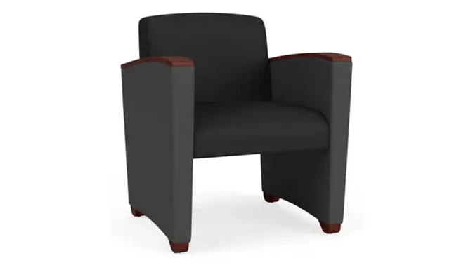 Black Dillon Polyurethane  / Graphite Dillon Polyurethane / Mahogany Armcaps, Legs