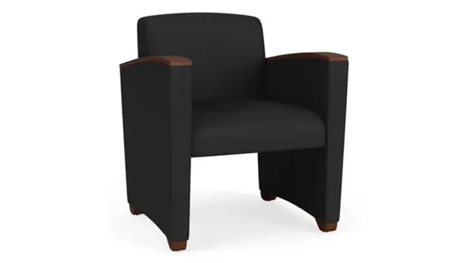 Black Dillon Polyurethane / Wood Legs, Walnut