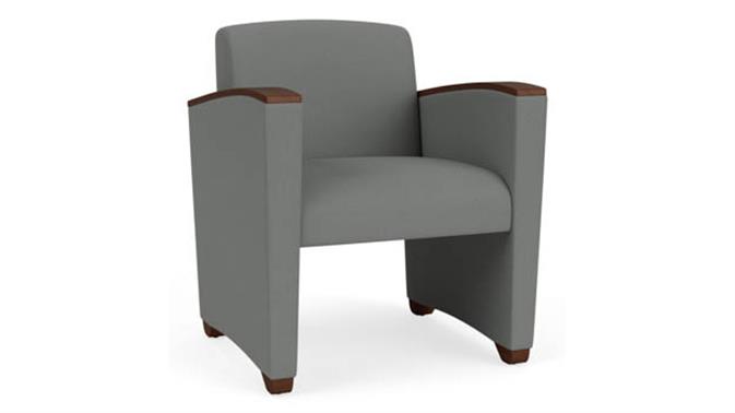 Asteroid Open House Fabric / Wood Legs, Walnut
