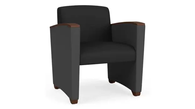 Black Dillon Polyurethane / Graphite Dillon Polyurethane / Walnut Armcaps, Legs