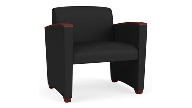 Black Dillon Polyurethane / Wood Legs, Mahogany