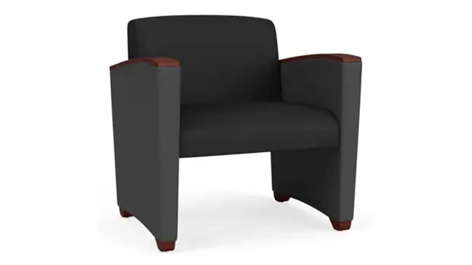 Black Dillon Polyurethane  / Graphite Dillon Polyurethane / Mahogany Armcaps, Legs