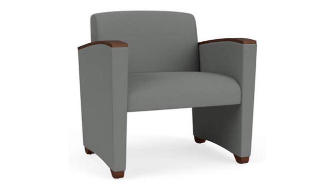 Asteroid Open House Fabric / Wood Legs, Walnut