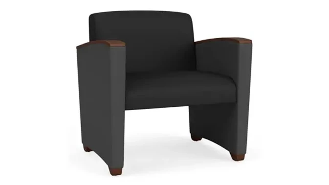 Black Dillon Polyurethane  / Graphite Dillon Polyurethane / Walnut Armcaps, Legs