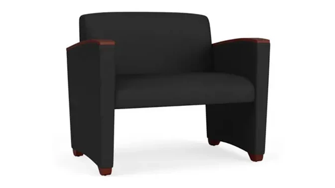 Black Dillon Polyurethane / Wood Legs, Mahogany