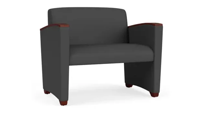 Graphite Dillon Polyurethane / Wood Legs, Mahogany