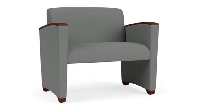 Asteroid Open House Fabric / Wood Legs, Mahogany