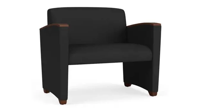Black Dillon Polyurethane / Wood Legs, Walnut