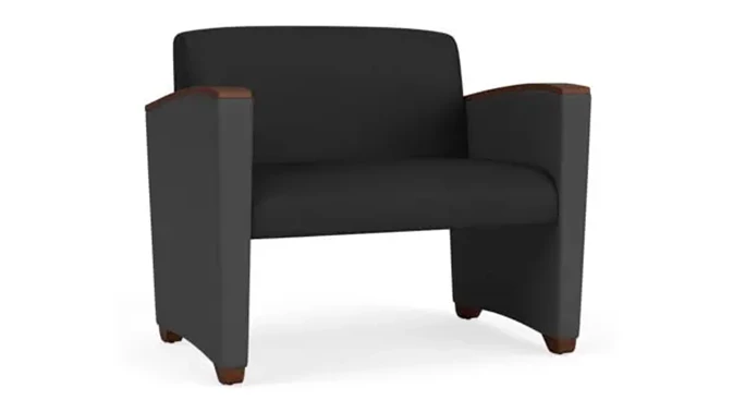 Black Dillon Polyurethane  / Graphite Dillon Polyurethane / Walnut Armcaps, Legs