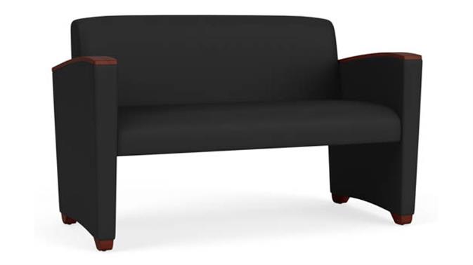 Black Dillon Polyurethane / Wood Legs, Mahogany