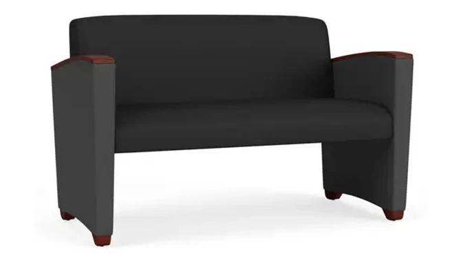 Black Dillon Polyurethane  / Graphite Dillon Polyurethane / Mahogany Armcaps, Legs