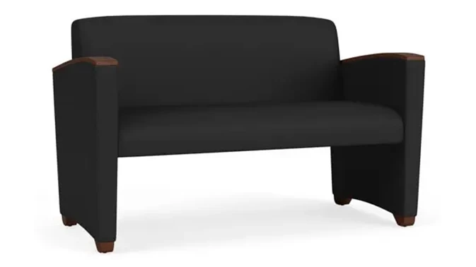 Black Dillon Polyurethane / Wood Legs, Walnut