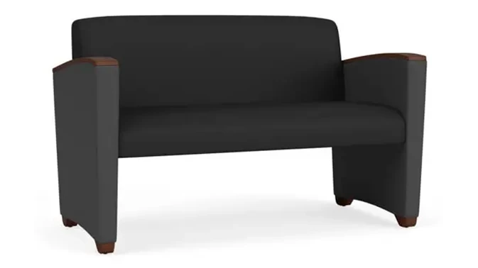 Black Dillon Polyurethane  / Graphite Dillon Polyurethane / Walnut Armcaps, Legs