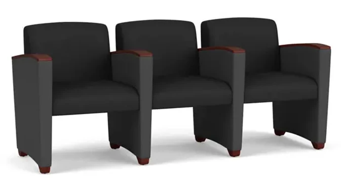 Black Dillon Polyurethane  / Graphite Dillon Polyurethane / Mahogany Armcaps, Legs