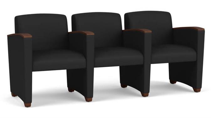 Black Dillon Polyurethane / Wood Legs, Walnut