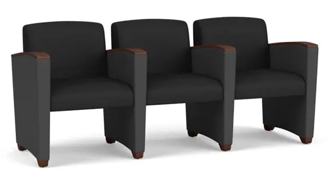 Black Dillon Polyurethane  / Graphite Dillon Polyurethane / Walnut Armcaps, Legs