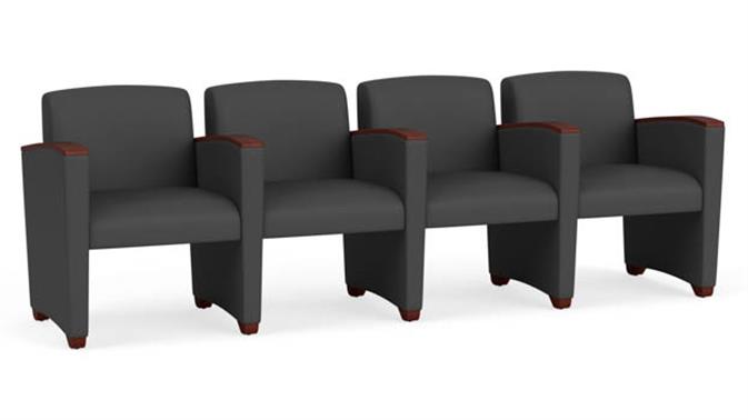 Graphite Dillon Polyurethane / Wood Legs, Mahogany