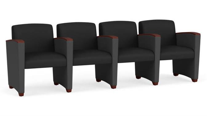 Black Dillon Polyurethane  / Graphite Dillon Polyurethane / Mahogany Armcaps, Legs