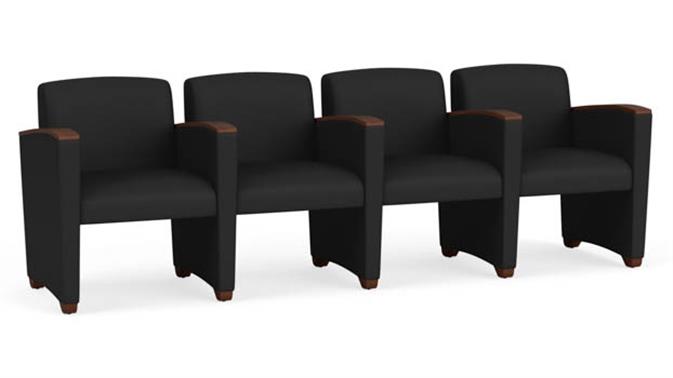 Black Dillon Polyurethane / Wood Legs, Walnut