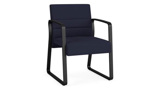 Navy Open House Fabric / Black Steel Finish