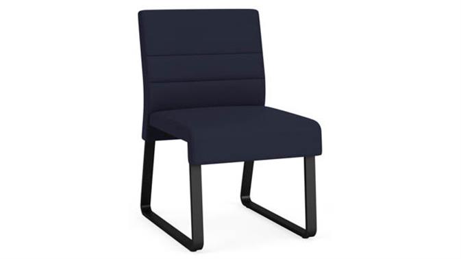 Navy Open House Fabric / Black Steel Finish