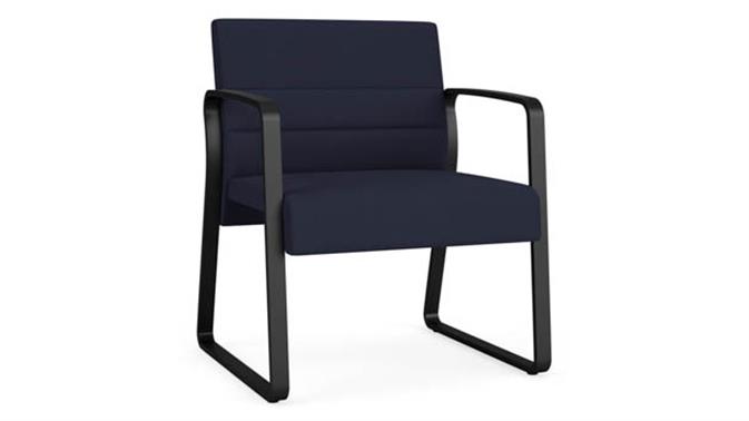 Navy Open House Fabric / Black Steel Finish