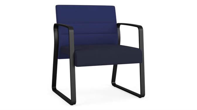 Cobalt Open House Fabric / Navy Open House Fabric / Black Steel Finish