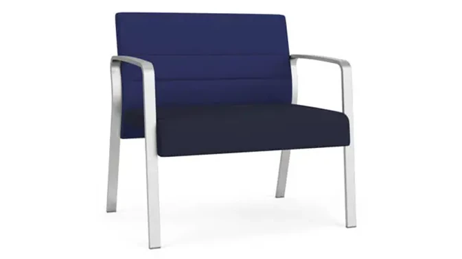 Cobalt Open House Fabric / Navy Open House Fabric / Silver Finish