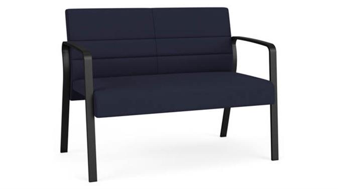 Navy Open House Fabric / Black Steel Finish