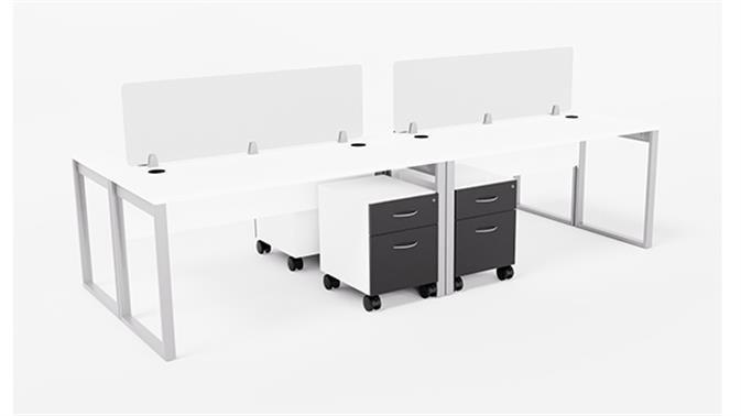 White with Black Drawers