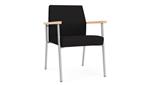 Black Open House Fabric / Silver Finish / Natural Maple Armrests