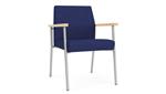 Cobalt Open House Fabric / Silver Finish / Natural Maple Armrests