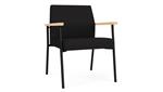 Black Open House Fabric / Black Steel Finish / Natural Maple Armrests