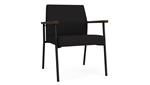 Black Open House Fabric / Black Steel Finish / Riftwood Walnut Armrests