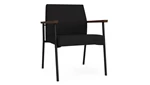 Black Open House Fabric / Black Steel Finish / Riftwood Walnut Armrests